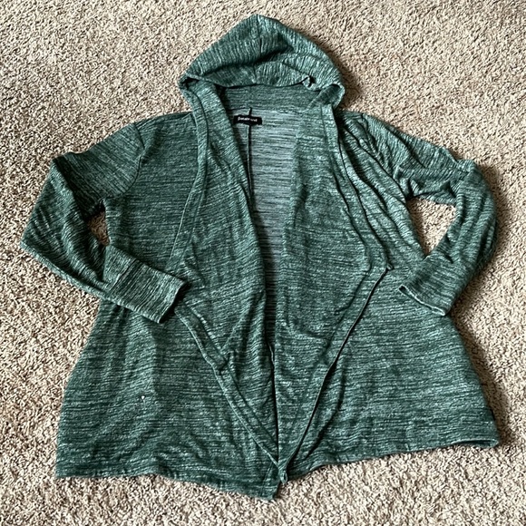 Betabrand Red Eye Wrap Cardigan Sweater Hood Pockets Thumbholes size L/XL - Picture 1 of 10